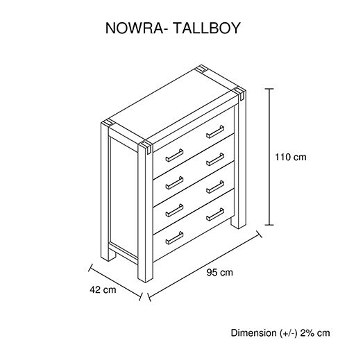 Nowra 5 Pieces King Single Size Bedroom Suite Oak Colour Price