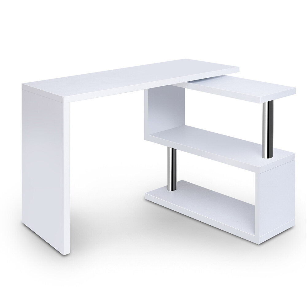Computer Desk L-Shape Bookshelf White Price