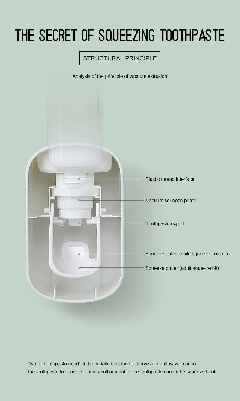 Ecoco Wall mount auto ands Free Toothpaste Dispenser Automatic Toothpaste Squeezer Bathroom Toothpaste Holder Price