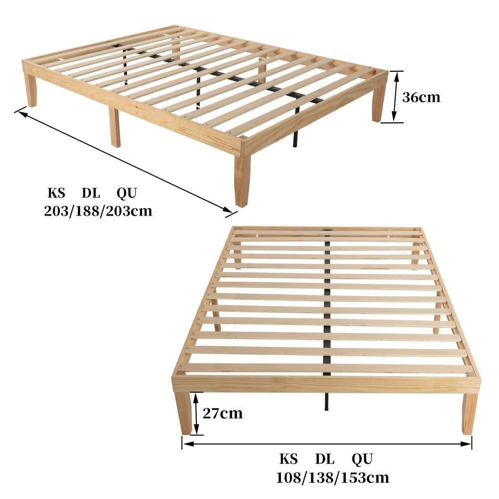 Warm Wooden Natural Bed Base Frame Price