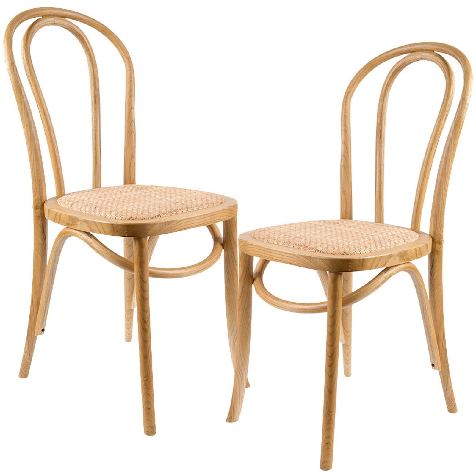 Azalea Arched Back Dining Chair Solid Elm Timber Wood Rattan Seat Price
