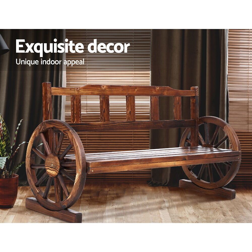Garden Bench Wooden Wagon Chair Outdoor Furniture Backyard Lounge Charcoal Price