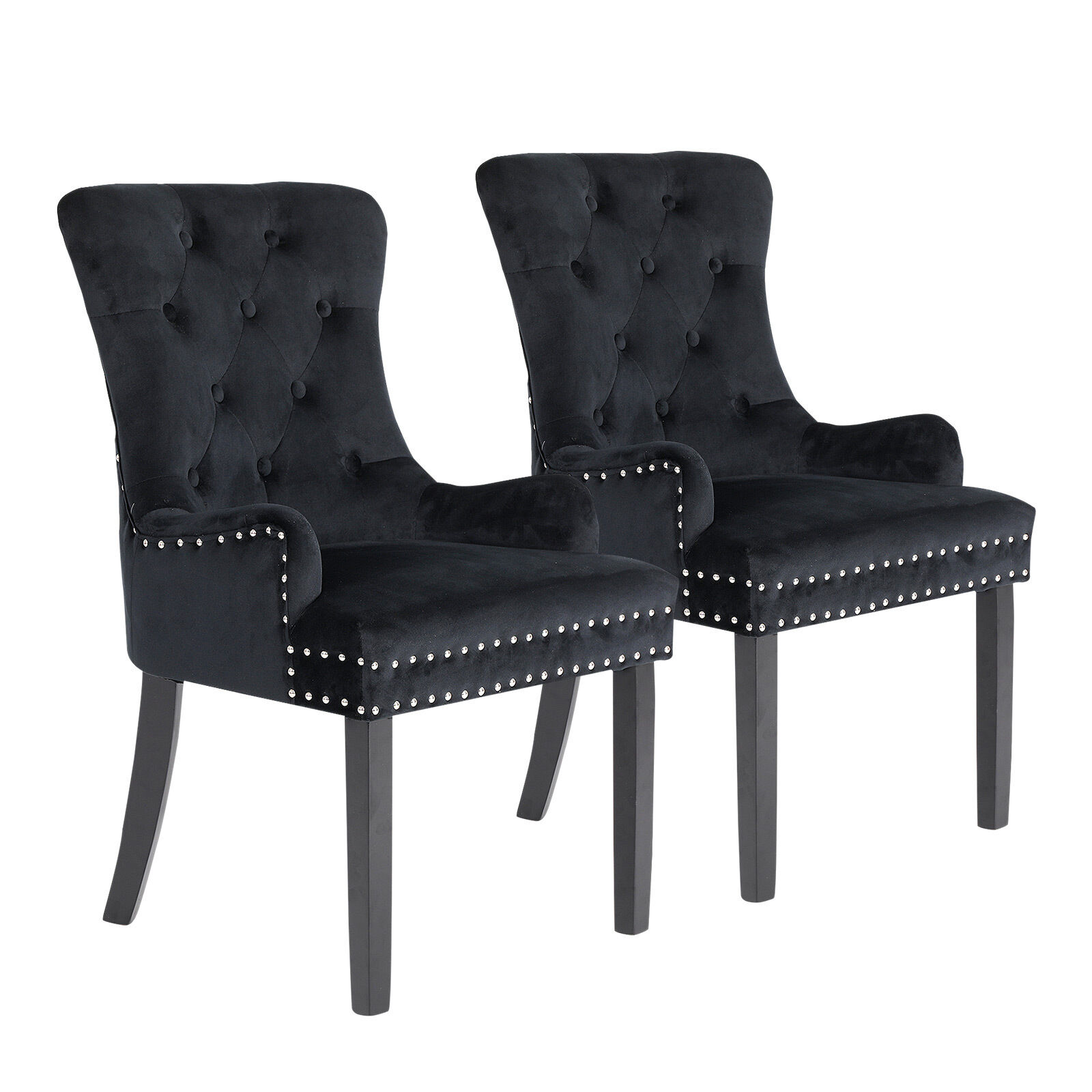 French Provincial Dining Chair Ring Studded Lisse Velvet Rubberwood Price