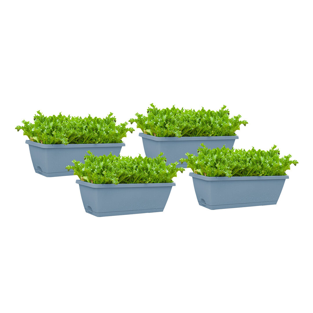 49.5cm Rectangular Planter Vegetable Herb Flower Outdoor Plastic Box with Holder Balcony Garden Décor Price