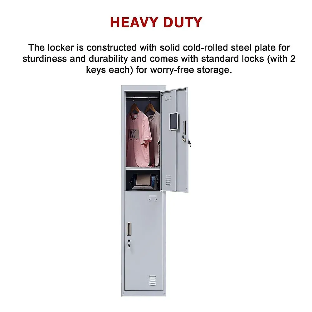 2-Door Vertical Locker for Office Gym Shed School Home Storage Price