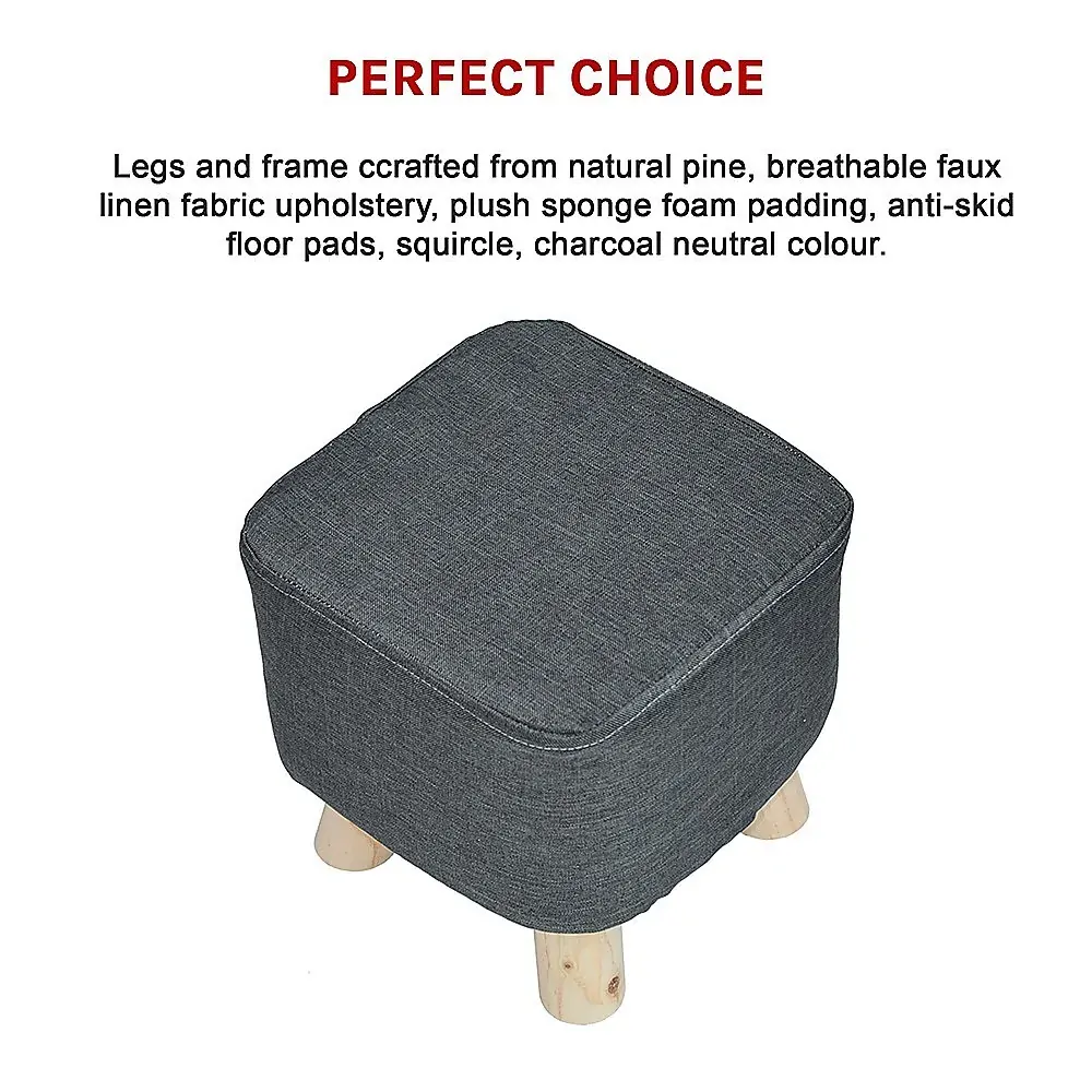 Fabric Ottoman Foot Stool Rest Pouffe Footstool Wood Storage Padded Seat Price