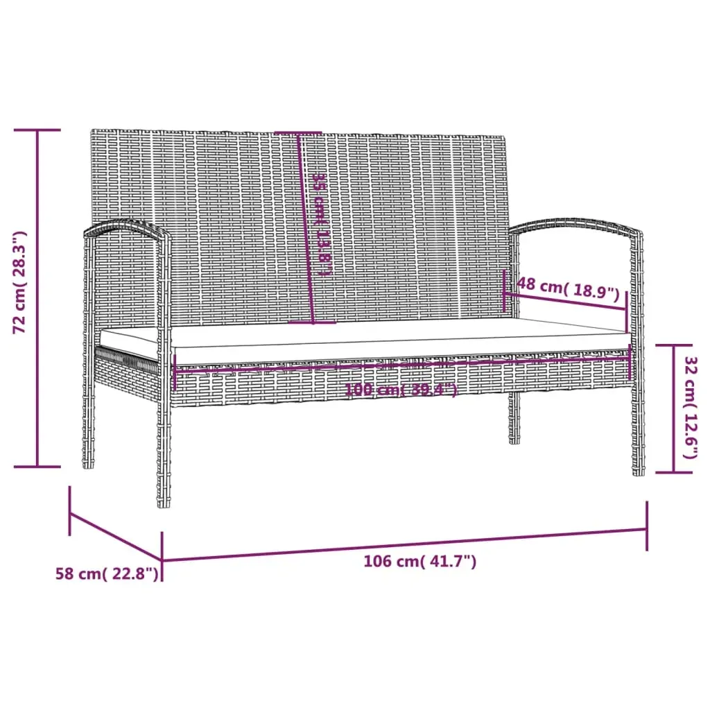 Garden Lounge Set with Cushions Poly Rattan Price