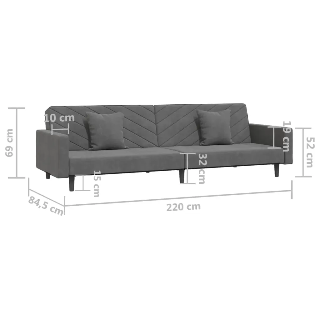 Greeley 2-Seater Sofa Bed with Two Pillows Velvet Price