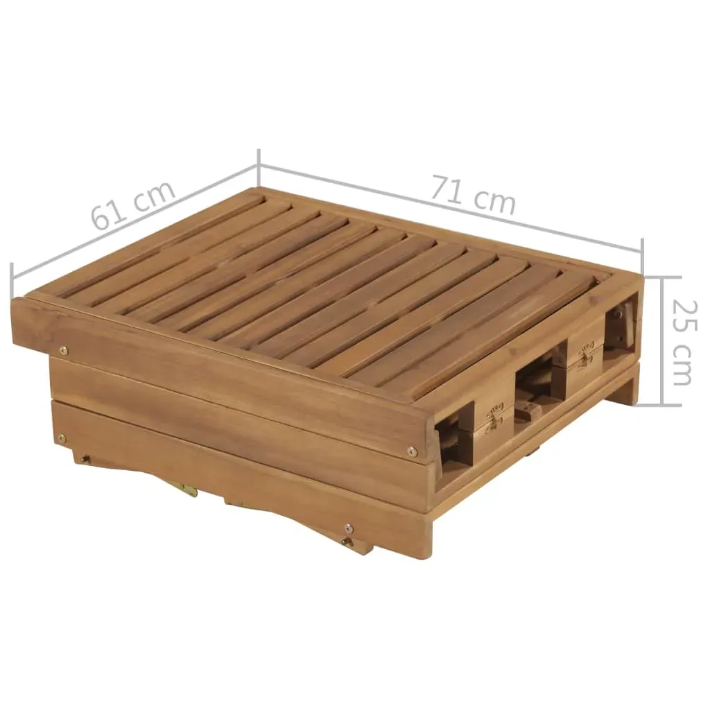 Folding Sun Lounger with Cushion Solid Wood Acacia Price