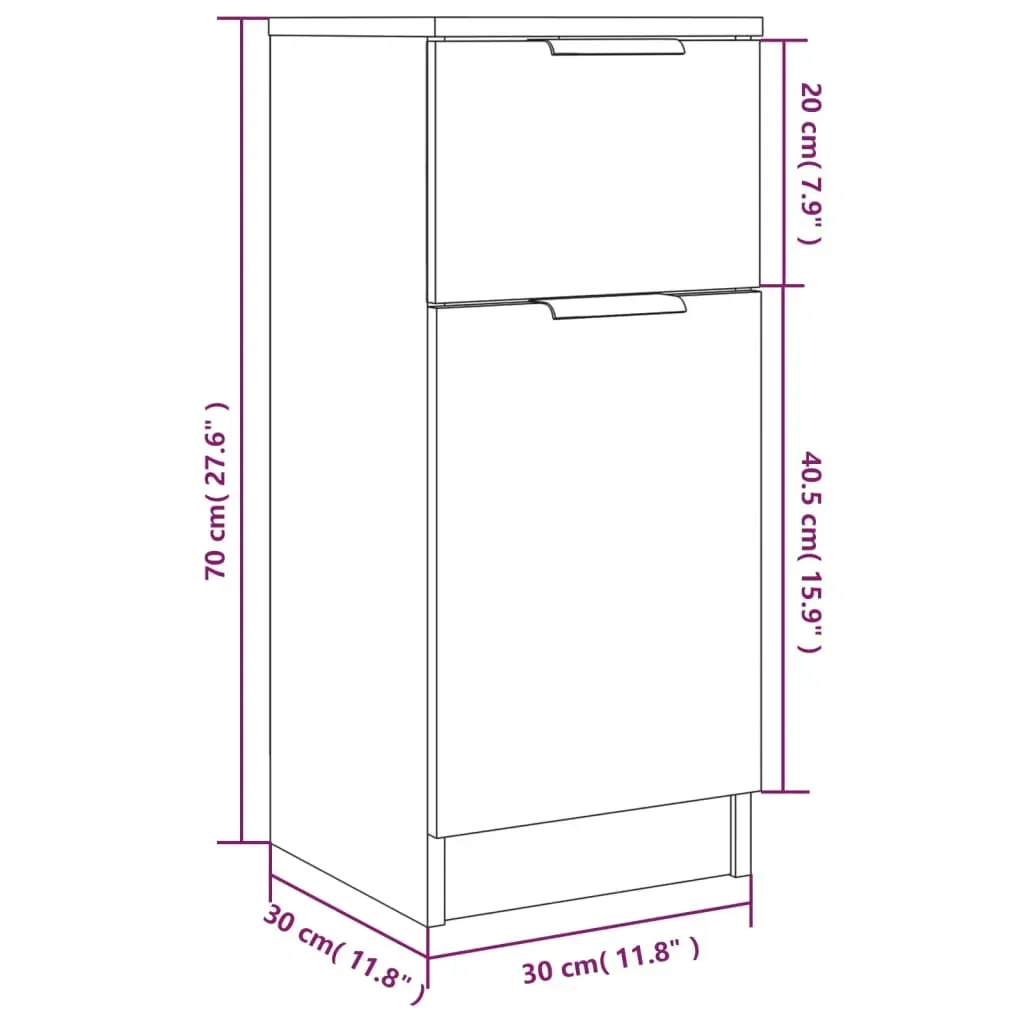 Sideboards 2 pcs 30x30x70 cm Engineered Wood Price