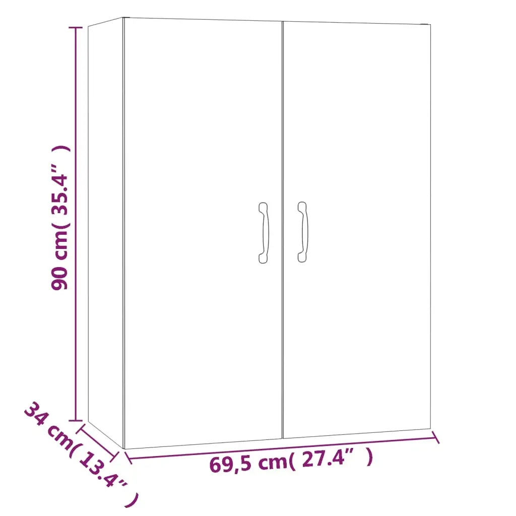 Hanging Cabinet 69.5x34x90 cm Engineered Wood Price