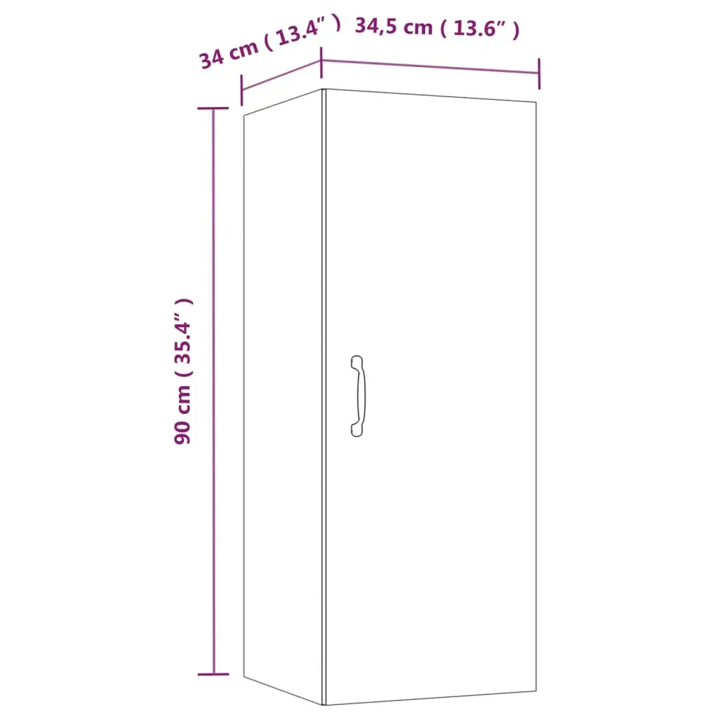 Hanging Wall Cabinet 34.5x34x90 cm Engineered Wood Price