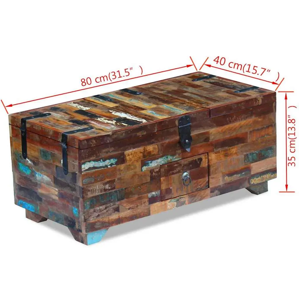 Coffee Table Box Chest Solid Reclaimed Wood 80x40x35 cm Price