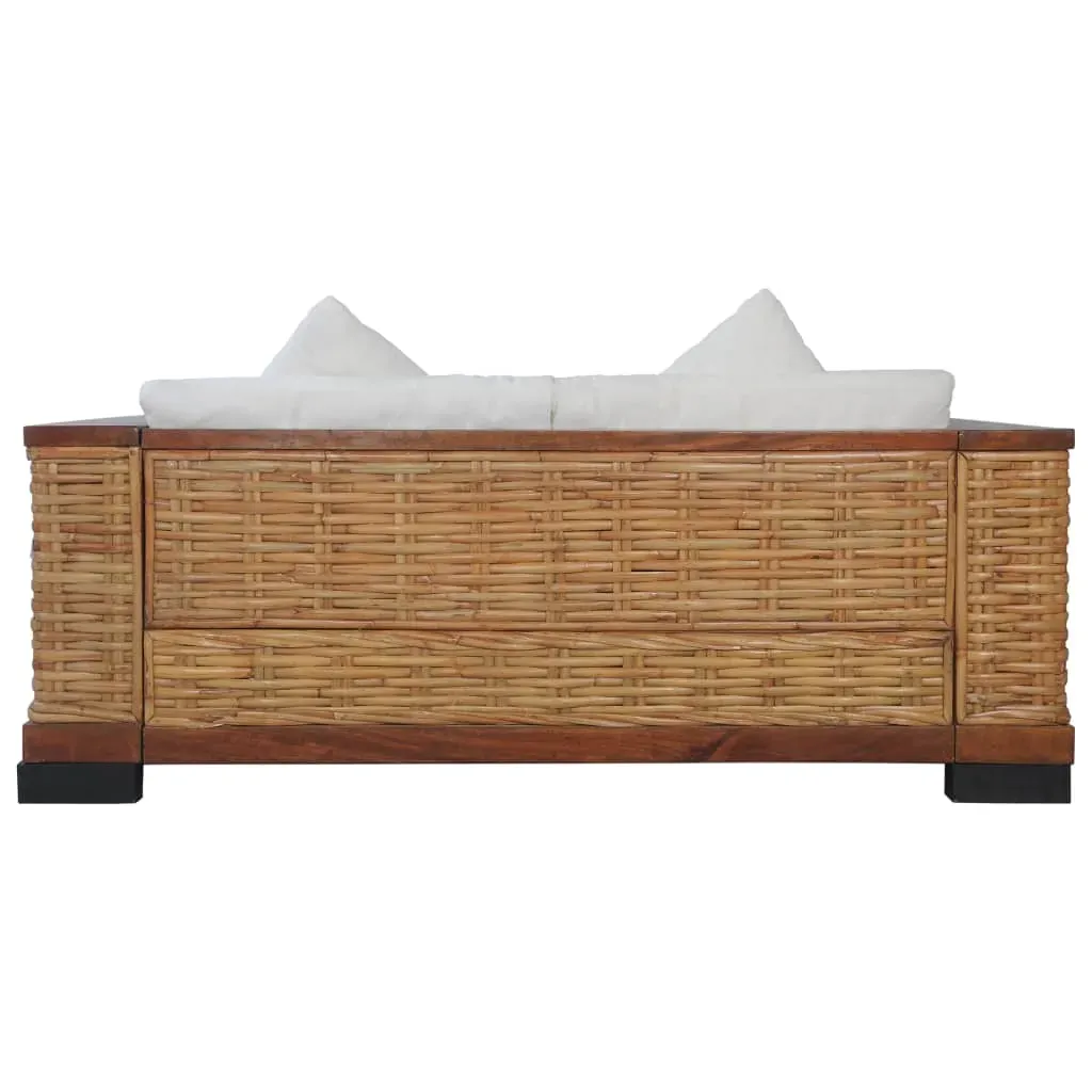 Sofa Set with Cushions Brown Natural Rattan Price