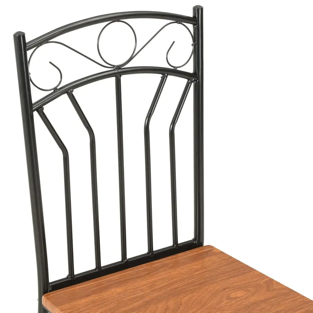 Dining Set MDF and Steel Brown Price
