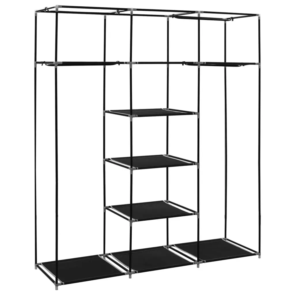 Wardrobe with Compartments and Rods 150x45x175 cm Fabric Price