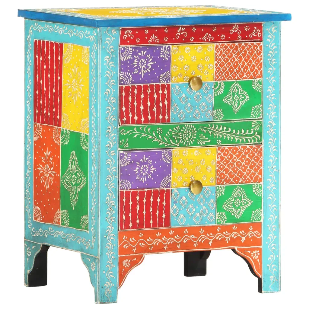 Stewart Hand Painted Bedside Cabinet 40x30x50 cm Solid Mango Wood Price