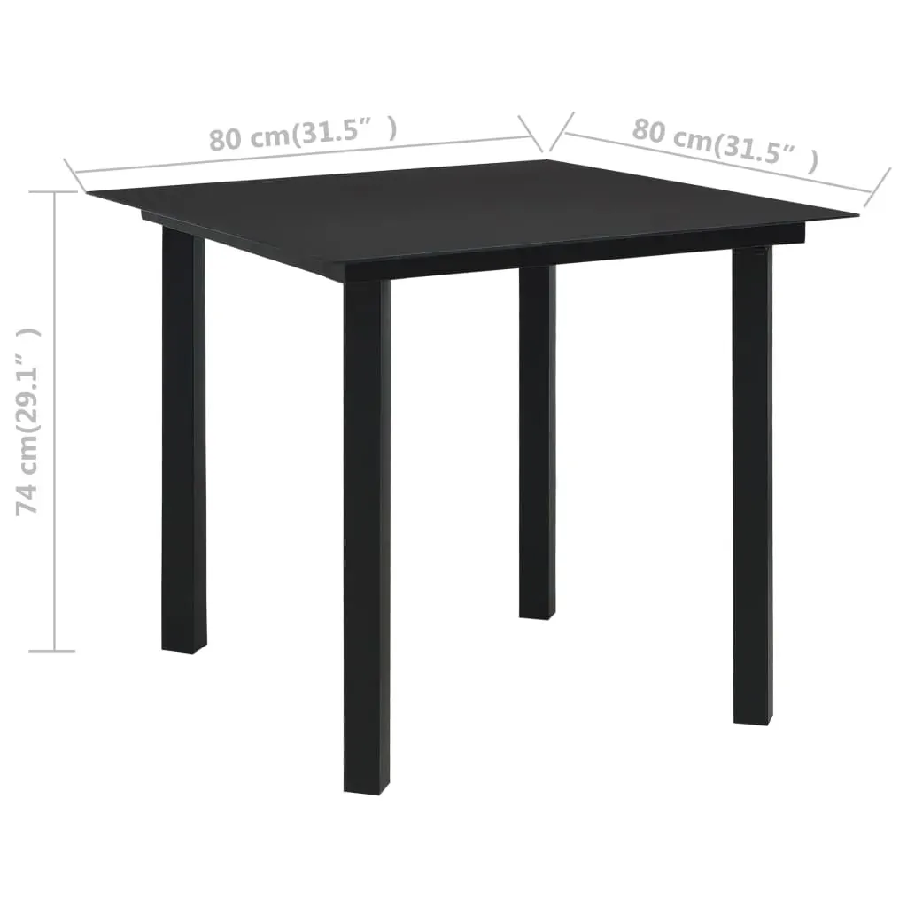 Outdoor Dining Set PVC Rattan Black Price