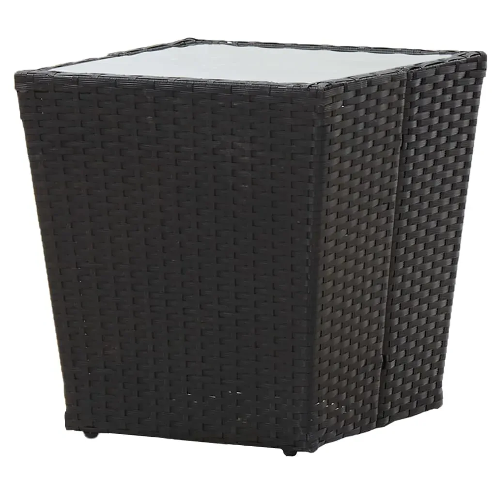 Bistro Set Poly Rattan and Tempered Glass Price