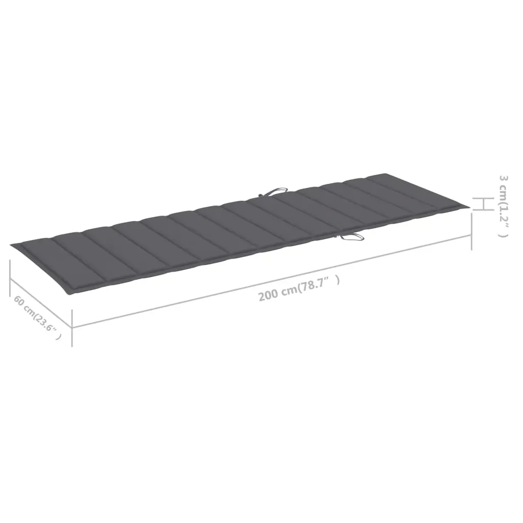 Garden Sun Lounger with Cushion Solid Acacia Wood Price