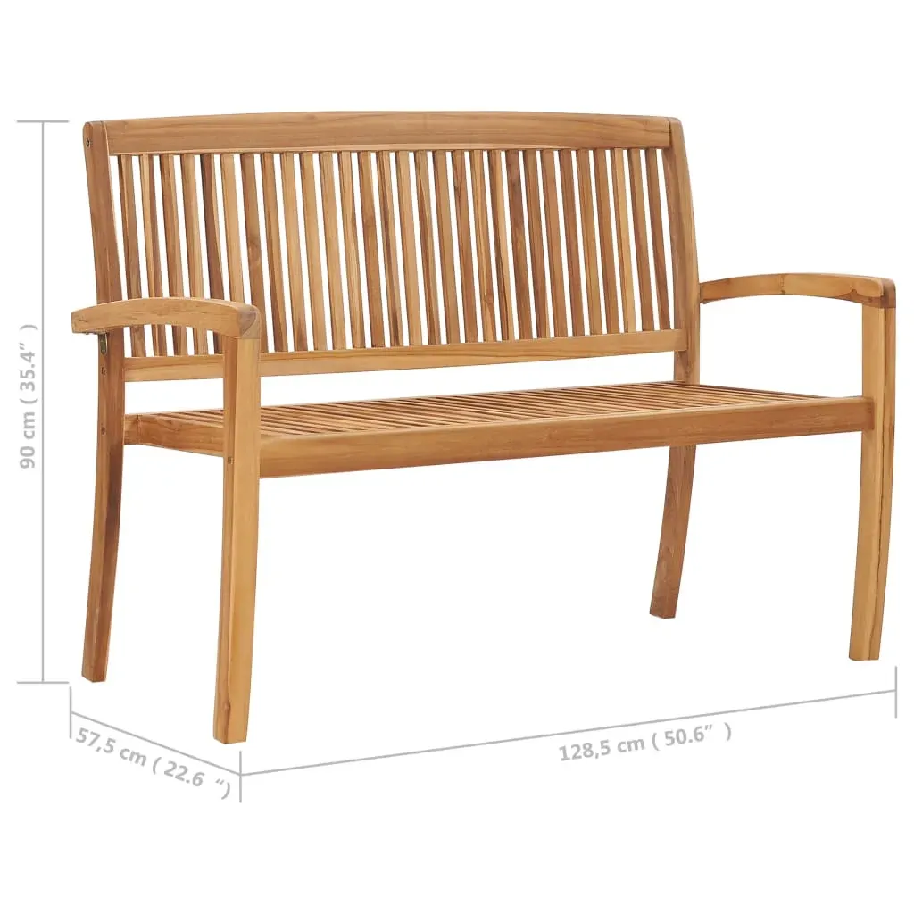 Stacking Garden Bench with Cushion Solid Teak Wood Price