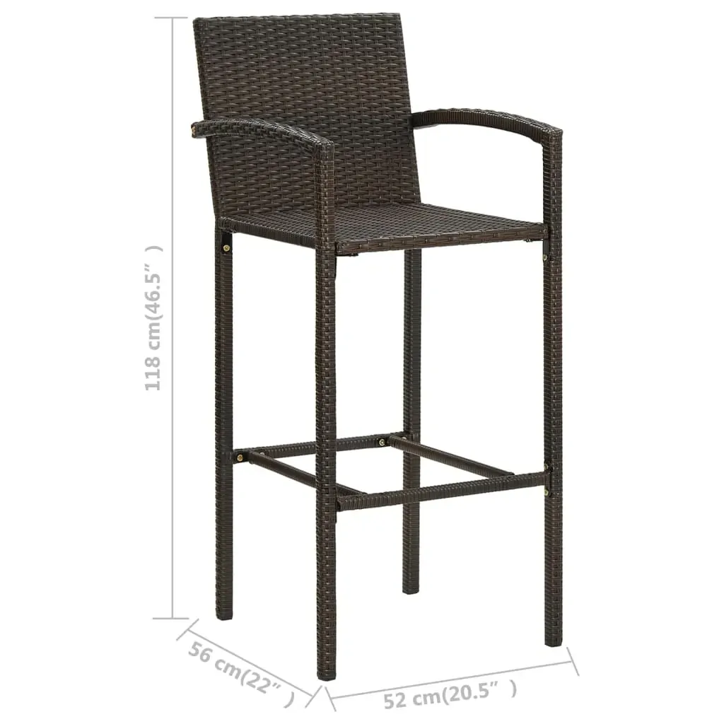 Outdoor Bar Set with Armrest Poly Rattan Price