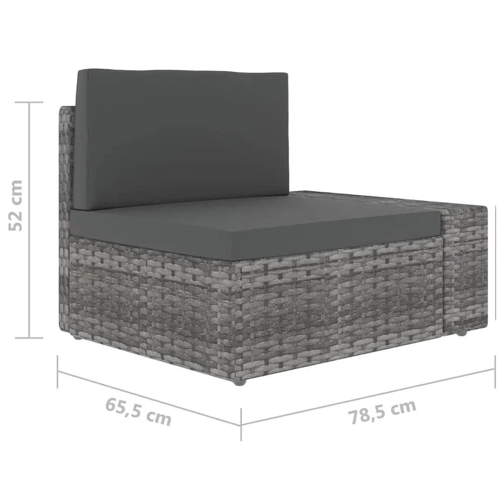 Garden Lounge Set with Cushions Grey Poly Rattan Price