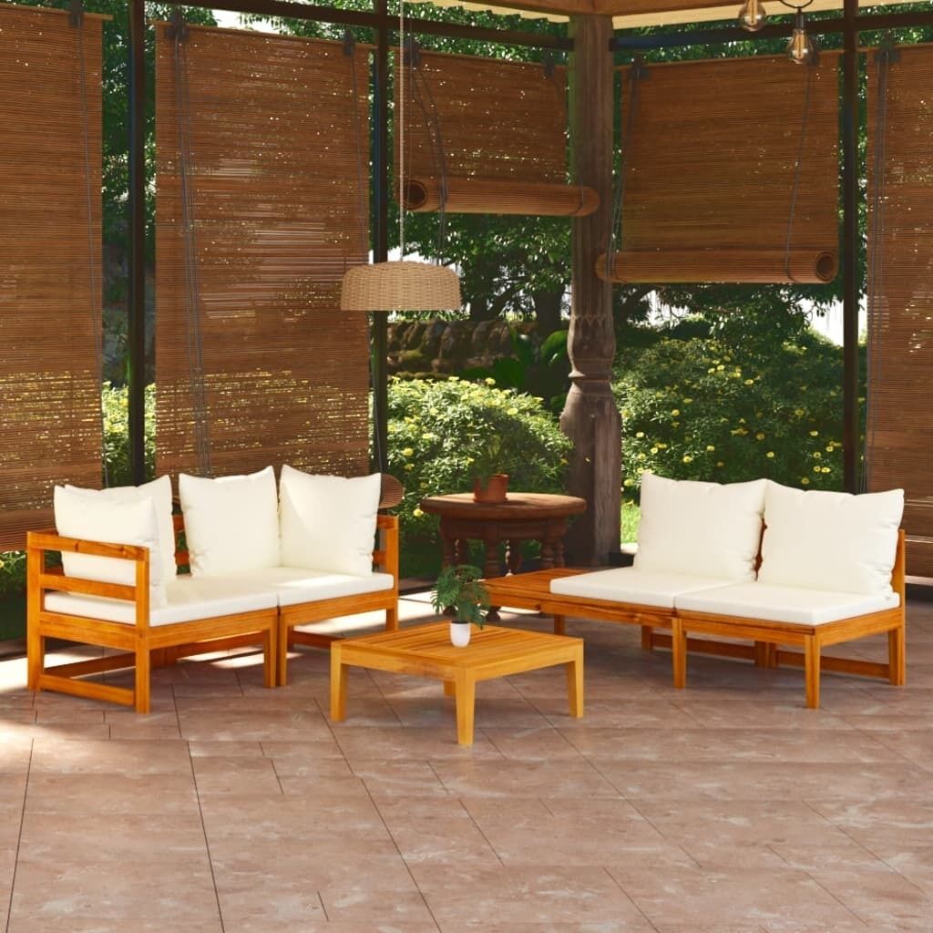 Garden Lounge Set with Cushions Acacia Wood Price