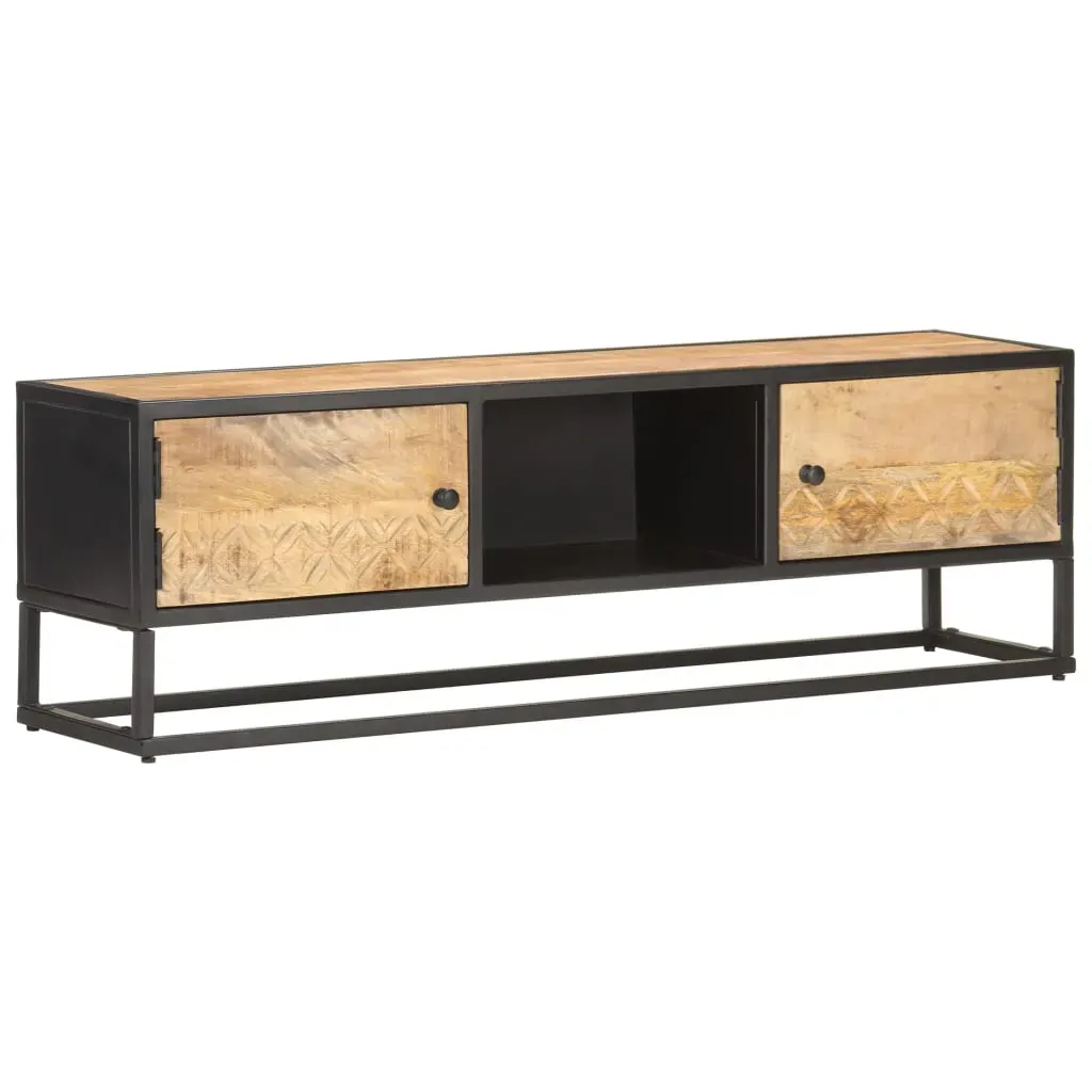 Harpenden TV Cabinet with Carved Door Rough Mango Wood Price