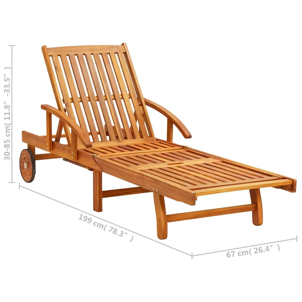 Sun Lounger Solid Acacia Wood Price