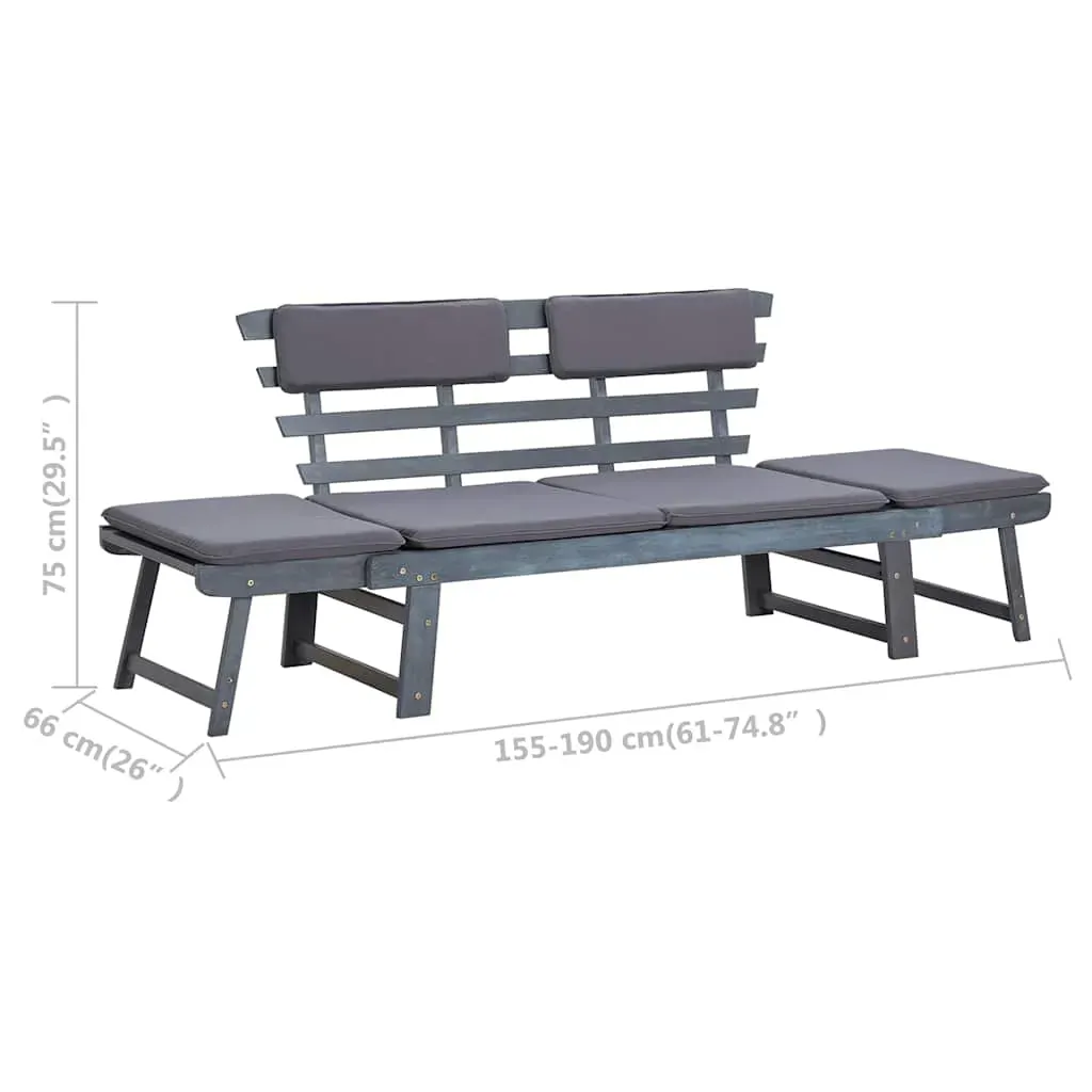 Garden Bench with Cushions 2-in-1 190 cm Solid Acacia Wood Price