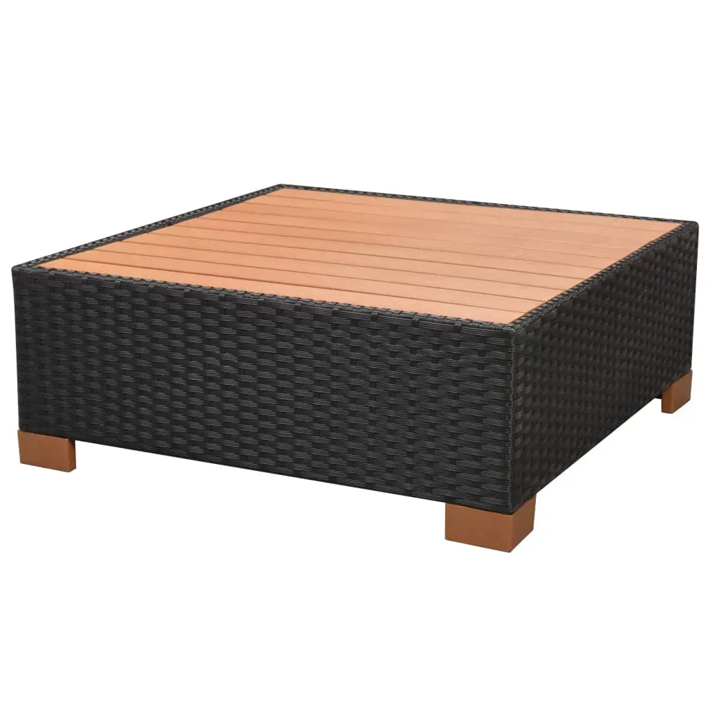 Garden Lounge Set with Cushions Poly Rattan Black Price