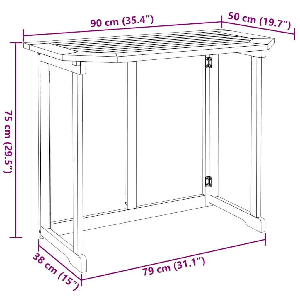Bistro Table 90x50x75 cm Solid Acacia Wood Price