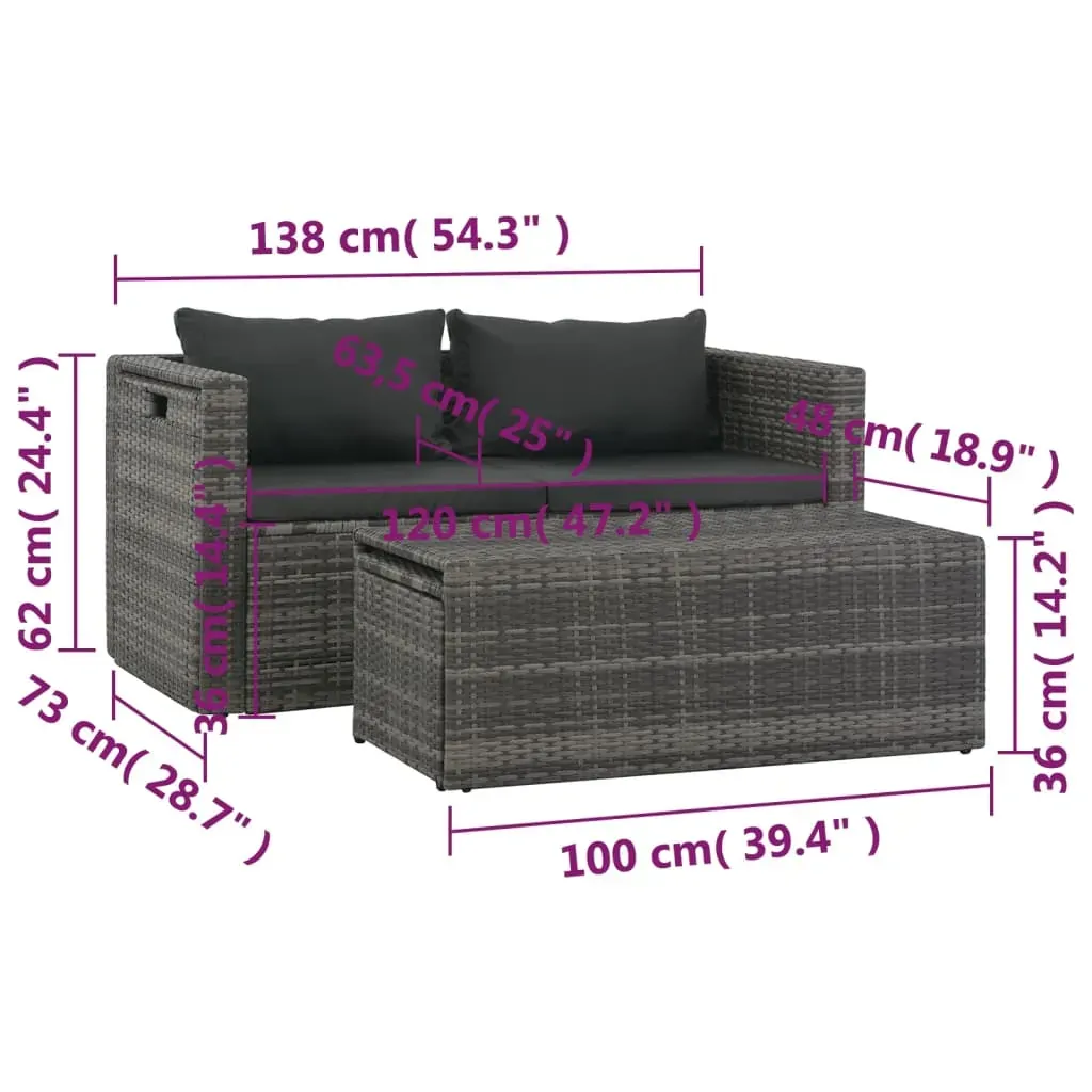 6 Piece Garden Lounge Set with Cushions Poly Rattan Price