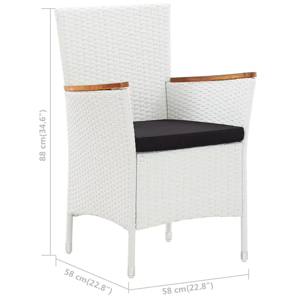 Outdoor Dining Set Poly Rattan White Price
