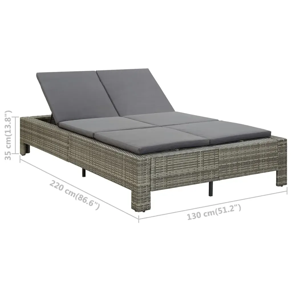 2-Person Sunbed with Cushion Poly Rattan Price