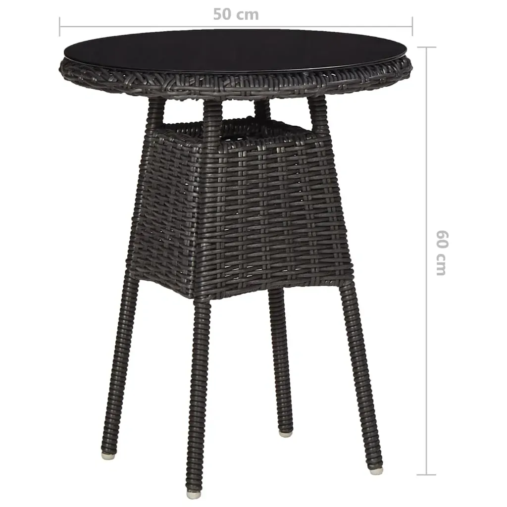 3 Piece Garden Bistro Set with Cushions Poly Rattan Black Price