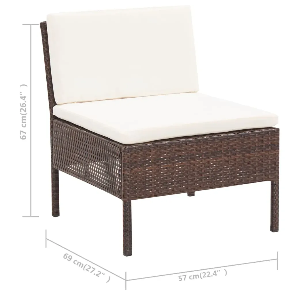 3 Piece Garden Lounge Set with Cushions Poly Rattan Price