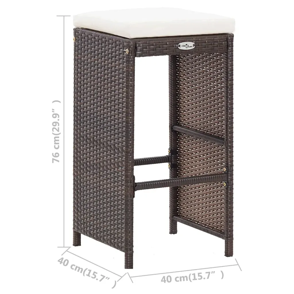 7 Piece Garden Bar Set with Cushions Poly Rattan Price