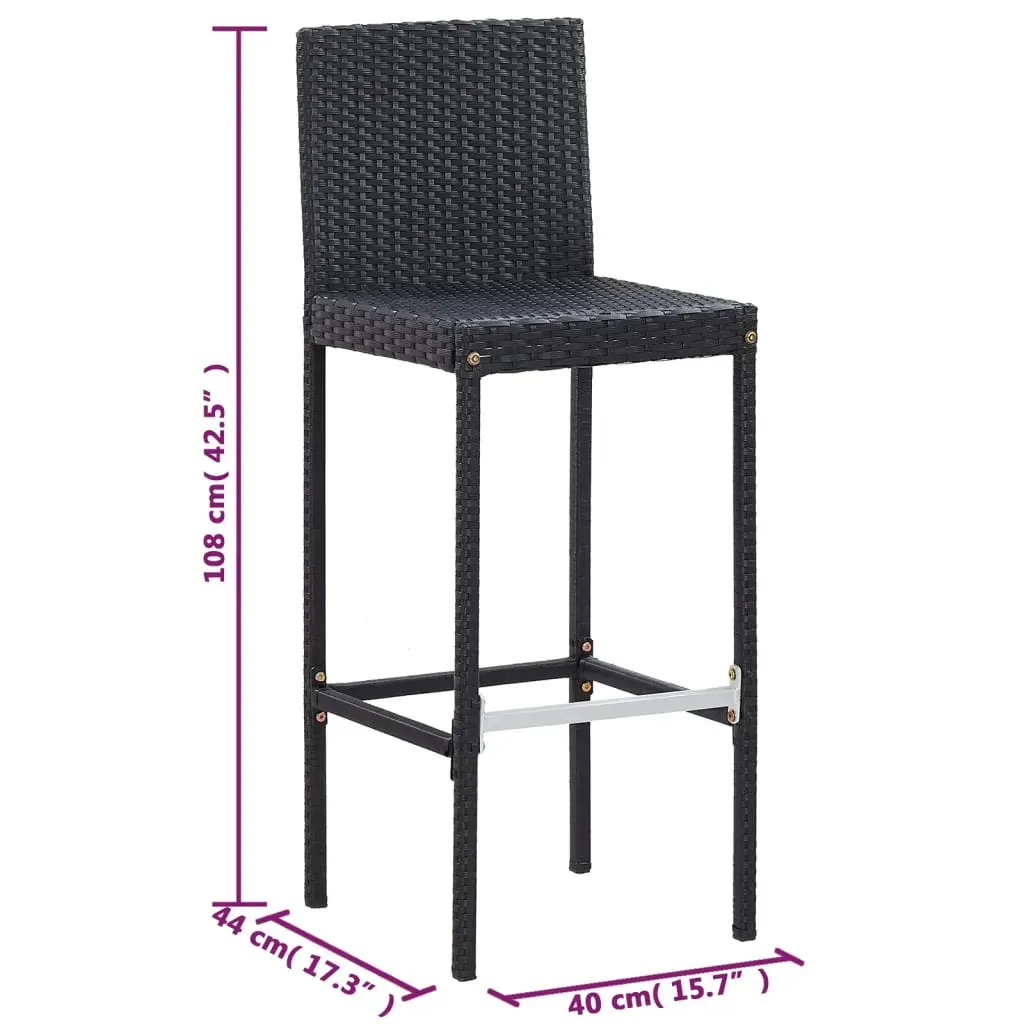 Outdoor Bar Set Poly Rattan and Acacia Wood Price