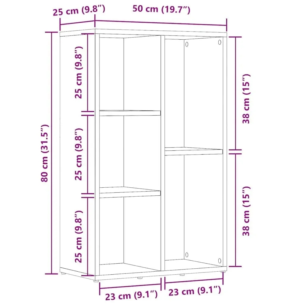 Book Cabinet/Sideboard 50x25x80 cm Engineered Wood Price