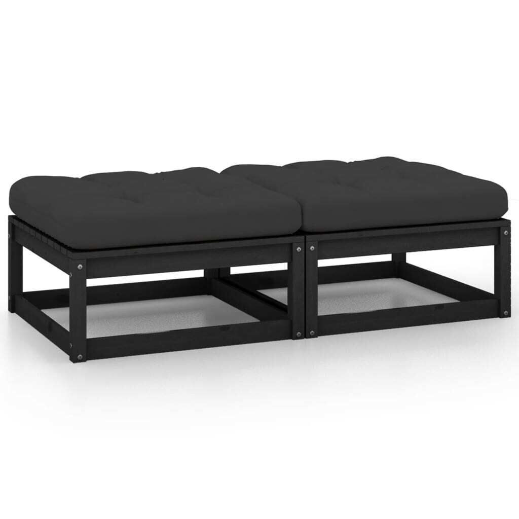 Garden Footstool with Cushion Solid Pinewood Price