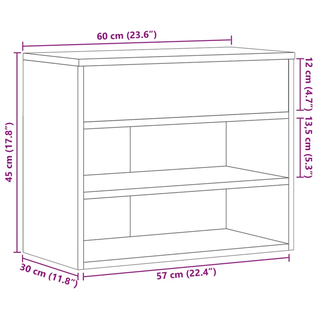 Shoe Bench 60x30x45 cm Engineered Wood Price