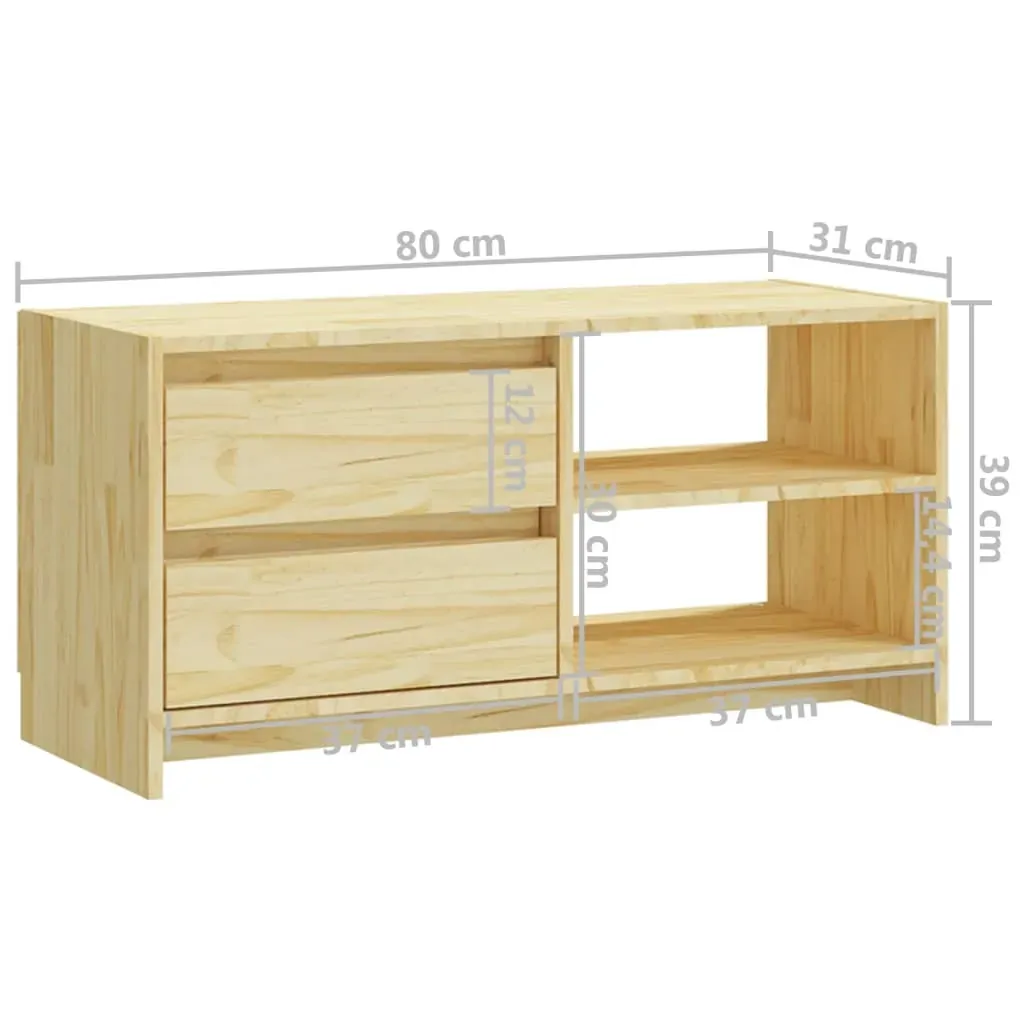 Chingford TV Cabinet 80x31x39 cm Solid Pinewood Price