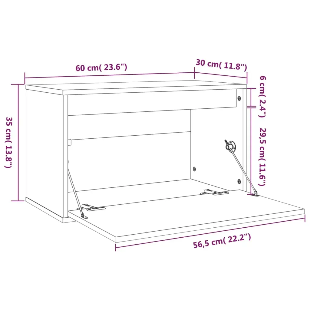 Wall Cabinet 60x30x35 cm Solid Wood Pine Price