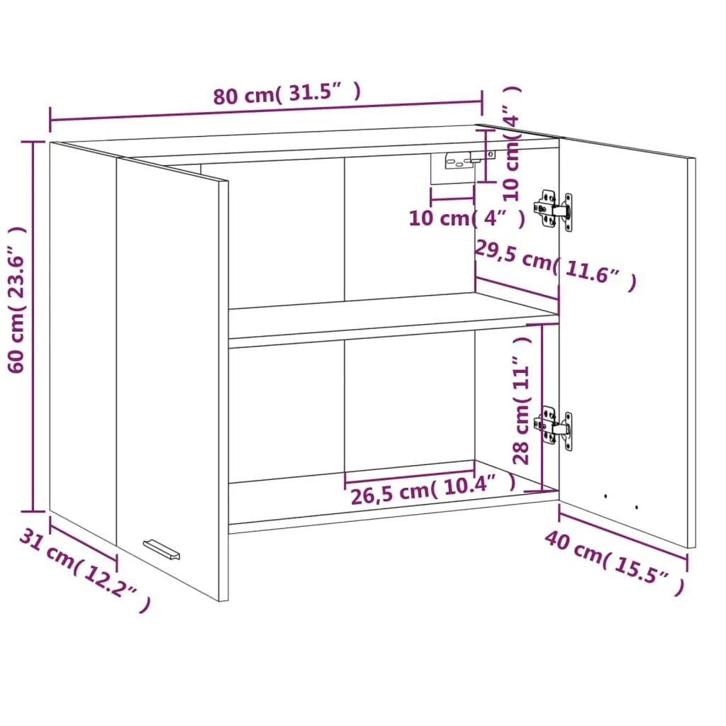 Hanging Cabinet 80x31x60 cm Engineered Wood Price