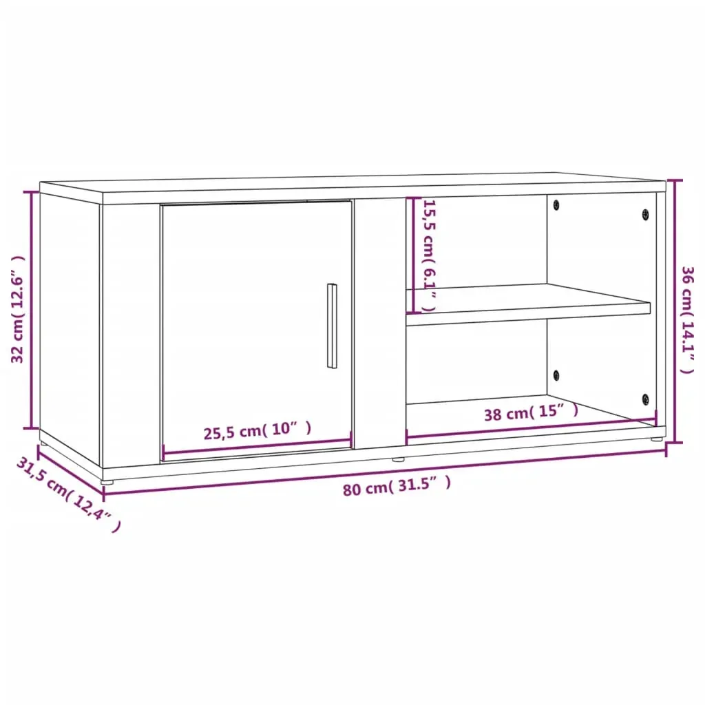 Boca TV Cabinet 80x31.5x36 cm Engineered Wood Price