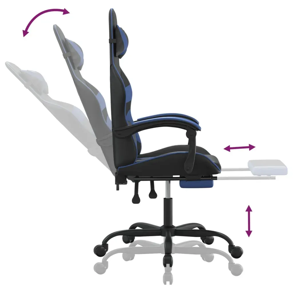Swivel Gaming Chair with Footrest Faux Leather Price