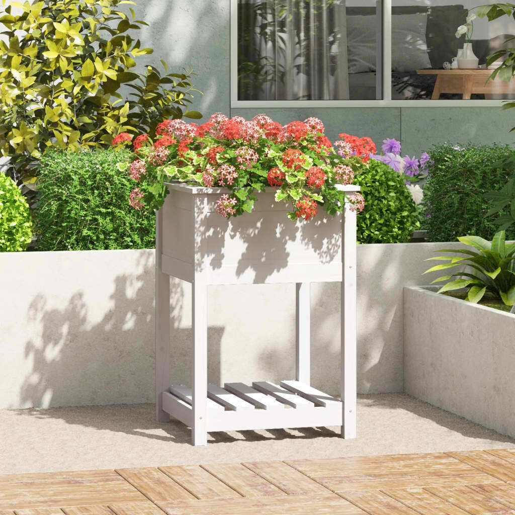 Planter with Shelf Solid Wood Pine Price