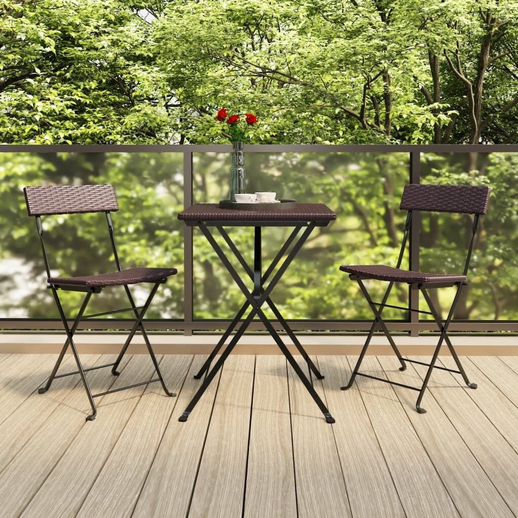 Folding Bistro Chairs Poly Rattan and Steel Price